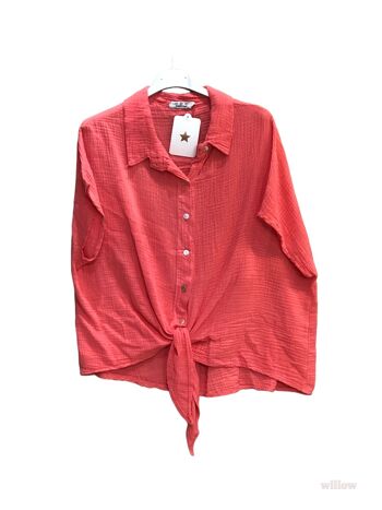 #5304 Chemise manches courtes noeud 8