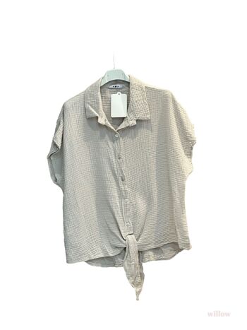 #5304 Chemise manches courtes noeud 14