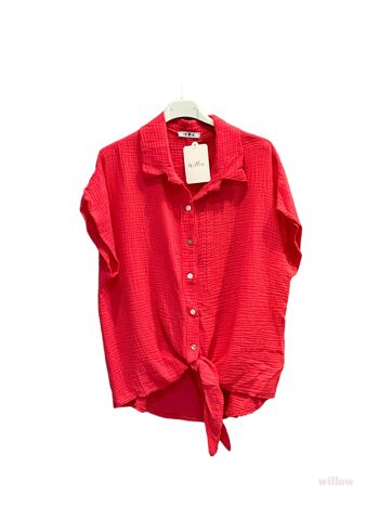 #5304 Chemise manches courtes noeud 15