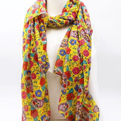 Trendy calavera pattern scarf