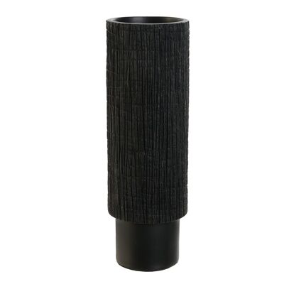 VASE RÉSINE 10X10X30 NOIR JR209404