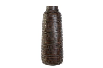 VASE RÉSINE 20X20X48 MARRON LD209397 1