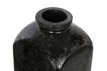 VASE SET 3 TERRE CUITE 21X20X120 NOIR VITRÉ JR213886 2