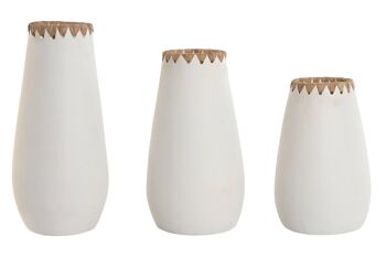 VASE SET 3 FIBRE TERRE CUITE 19X19X40 FAIT MAIN JR213871 1