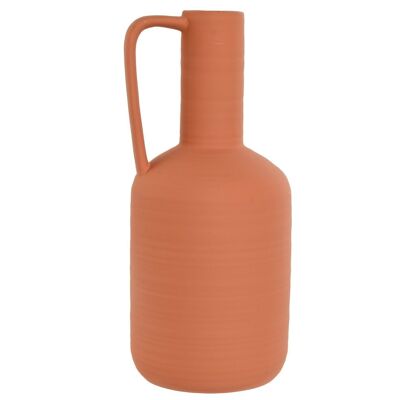 Terrakotta-Vase 15 x 14 x 33,5 cm, natürlicher Terrakotta-Griff, JR210651
