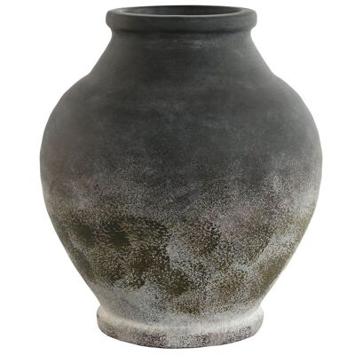 VASE TERRE CUITE 28X28X33 GRIS VIEILLI JR209567