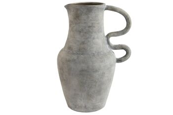 VASE TERRE CUITE 32X27X49 VIEILLI GRIS CLAIR JR209563 1