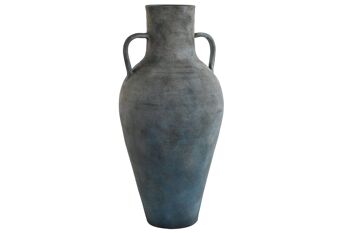 VASE TERRE CUITE 33X33X69 GRIS VIEILLI JR209572 1