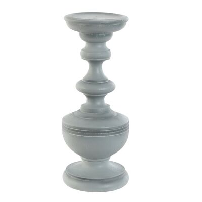 RESIN CANDLE HOLDER 12.5X12.5X31.5 GRAY PV210631