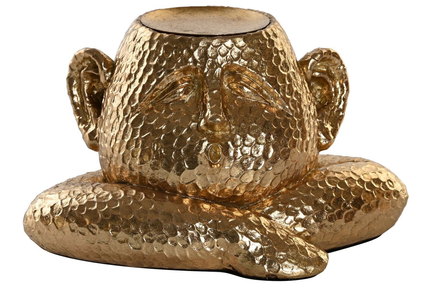 PORTACANDELE IN RESINA 21X15X12 PERSONA DORATO PV199253