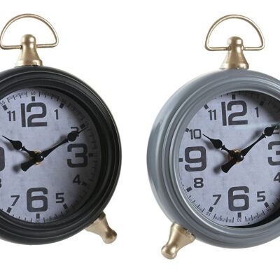 CRYSTAL IRON TABLE CLOCK 16X10X21 2 SURT. RE206337