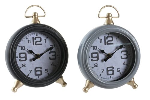 RELOJ SOBREMESA HIERRO CRISTAL 16X10X21 2 SURT. RE206337
