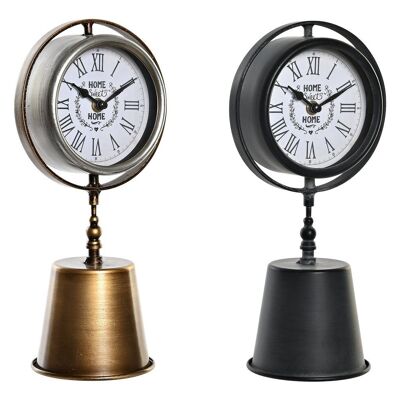 Iron Glass Table Clock 16X11.5X32 2 Assortment. RE198979
