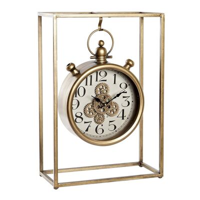 HORLOGE DE TABLE EN CRISTAL DE FER 33X15X48 MOUVEMENT RE198999