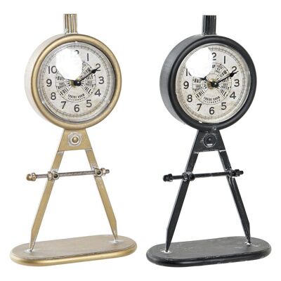 OROLOGIO DA TAVOLO PVC FERRO 17X8X31 COMPAS 2 ASSORTIMENTO. RE199318