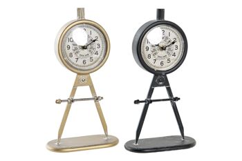 HORLOGE DE TABLE FER PVC 17X8X31 COMPAS 2 ASSORTIMENT. RE199318 1