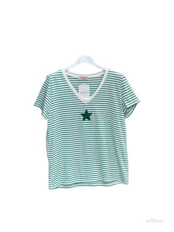 T-shirt rayé marinière étoile brodée 5