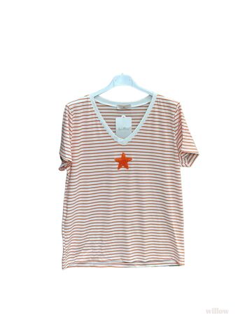 T-shirt rayé marinière étoile brodée 6