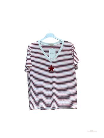 T-shirt rayé marinière étoile brodée 8