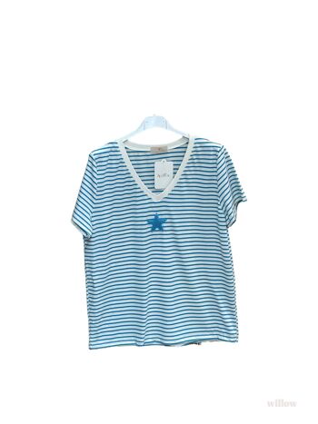 T-shirt rayé marinière étoile brodée 9
