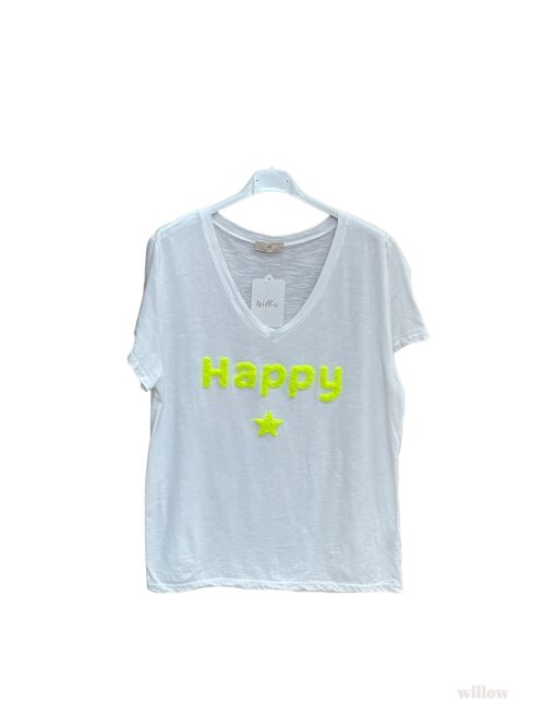 T-shirt Happy brodé