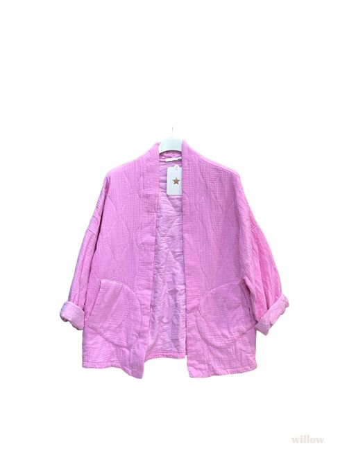 #5230 Veste kimoni wavy en gaze de coton