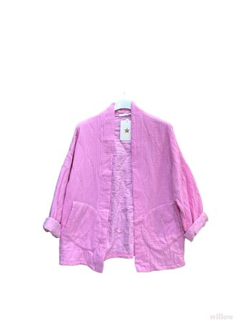 #5230 Veste kimoni wavy en gaze de coton 1