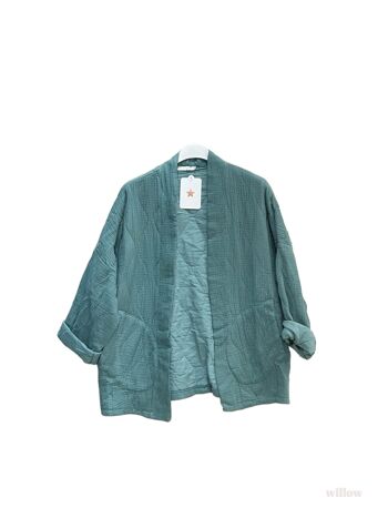 #5230 Veste kimoni wavy en gaze de coton 10