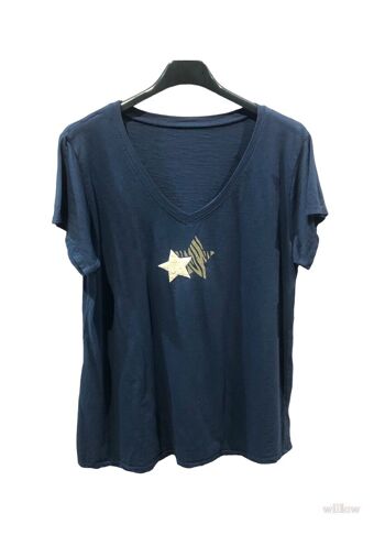 T-shirt coton double étoile au col 5
