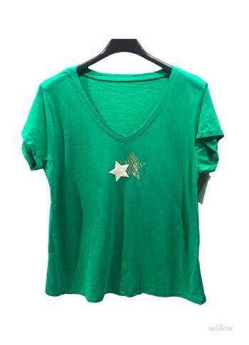 T-shirt coton double étoile au col 16