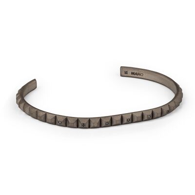 Bracelet borchie small titanium and 7 black diamonds .-l