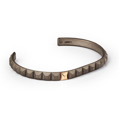 Bracelet borchie titanium and red gold 18 kt.-l