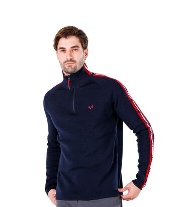 Pull mérinos homme - NOYAN - 100% laine mérinos 1/4 (zip) 1