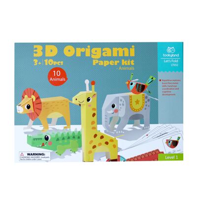 Kit papier origami intelligent - Animaux 3D