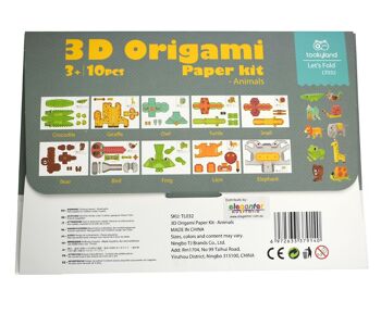 Kit papier origami intelligent - Animaux 3D 3