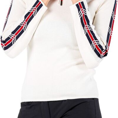 Merino sweater women - ASYA - 100% merino wool 1/4 (zip)