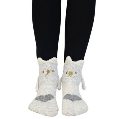 Calcetines suaves blancos KAIRET con patas magnéticas talla 6-9