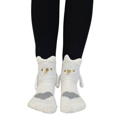 KAIRET chaussettes souples blanches avec pattes magnétiques taille 6-9