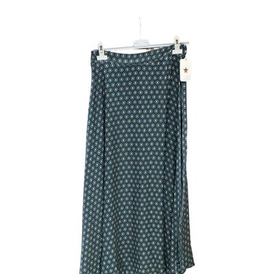 Round printed viscose skirt