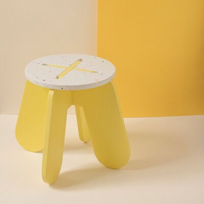 Sgabello X re:plastica giallo brillante