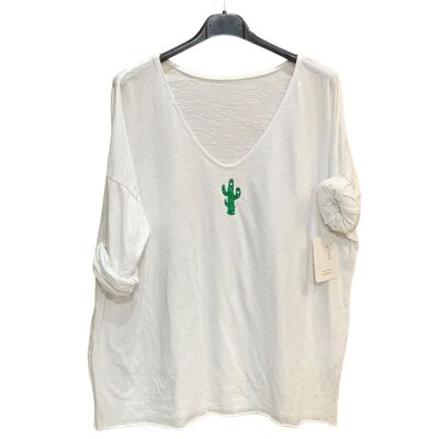 Top in cotone cactus