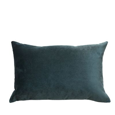 Velvet and linen cushion "Peacock"