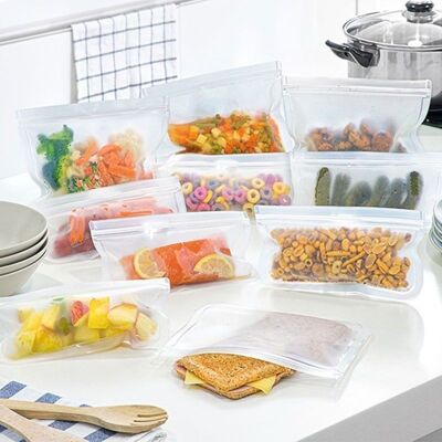Pack de 10 bolsas de comida reutilizables