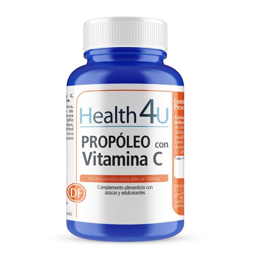 H4U Propóleo con vitamina C 60 comprimidos masticables de 800 mg