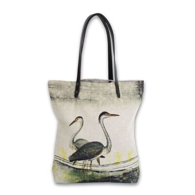 Linen tote bag “Grey Herons”