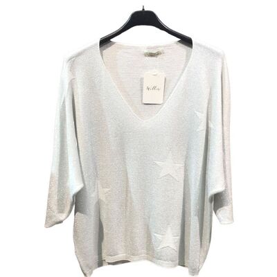 #9517 Fine modal lurex star sweater