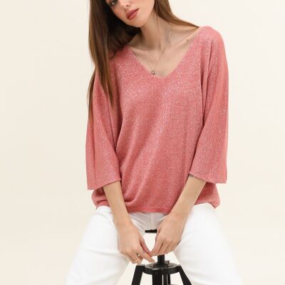 #9517 Plain lurex modal thin sweater