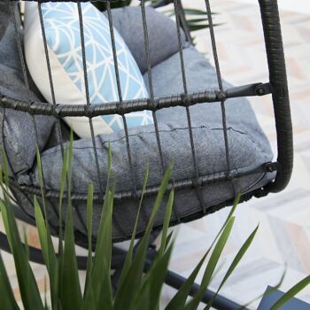 Azura Suspendu Egg Chair - Swing Pod Egg Chair - Grand avec coussins gris profond 6