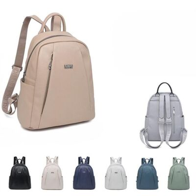 Large Capacity Synthetic Backpack with Front Pockets