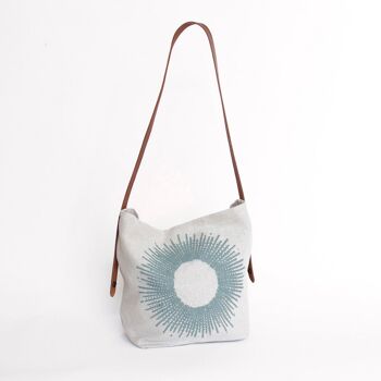 Sac bandoullière en lin "Soleil Bleu" 3